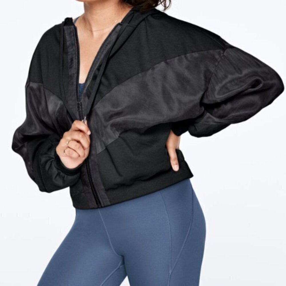 Victoria Secret Black Jacket Hooded X-Small Sport Full zip